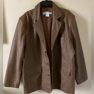 Men’s Brown Leather Blazer